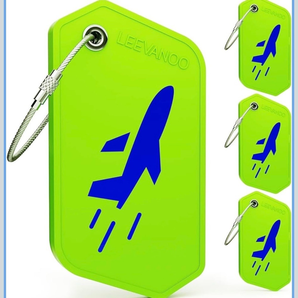 New LEEVANOO Luggage Tag - Cruise Suitcase Bag ID Identifier Labels - 4 Pack